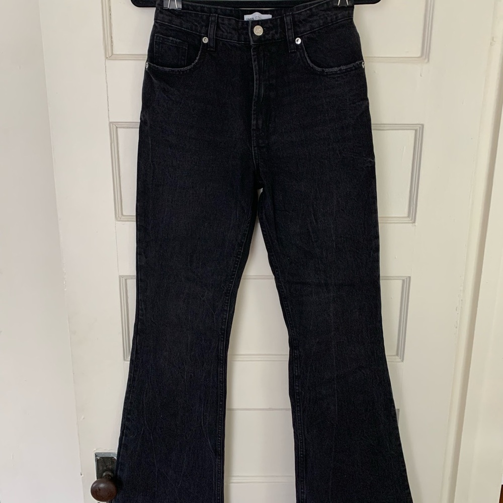 Zara Washed Black Flare